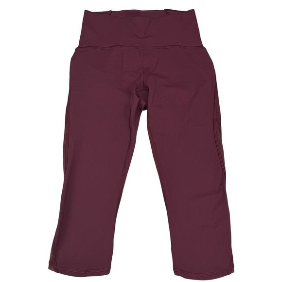 LULULEMON Train Times Crop 17" Size 4 Garnet - Picture 5 of 8